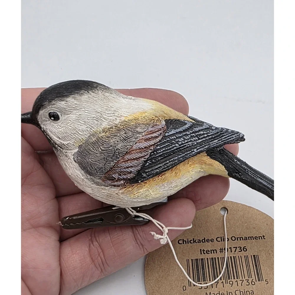 NEW 2006 New Creative Chickadee‎ Bird ClipOn Christmas Ornament Brown Resin Bird